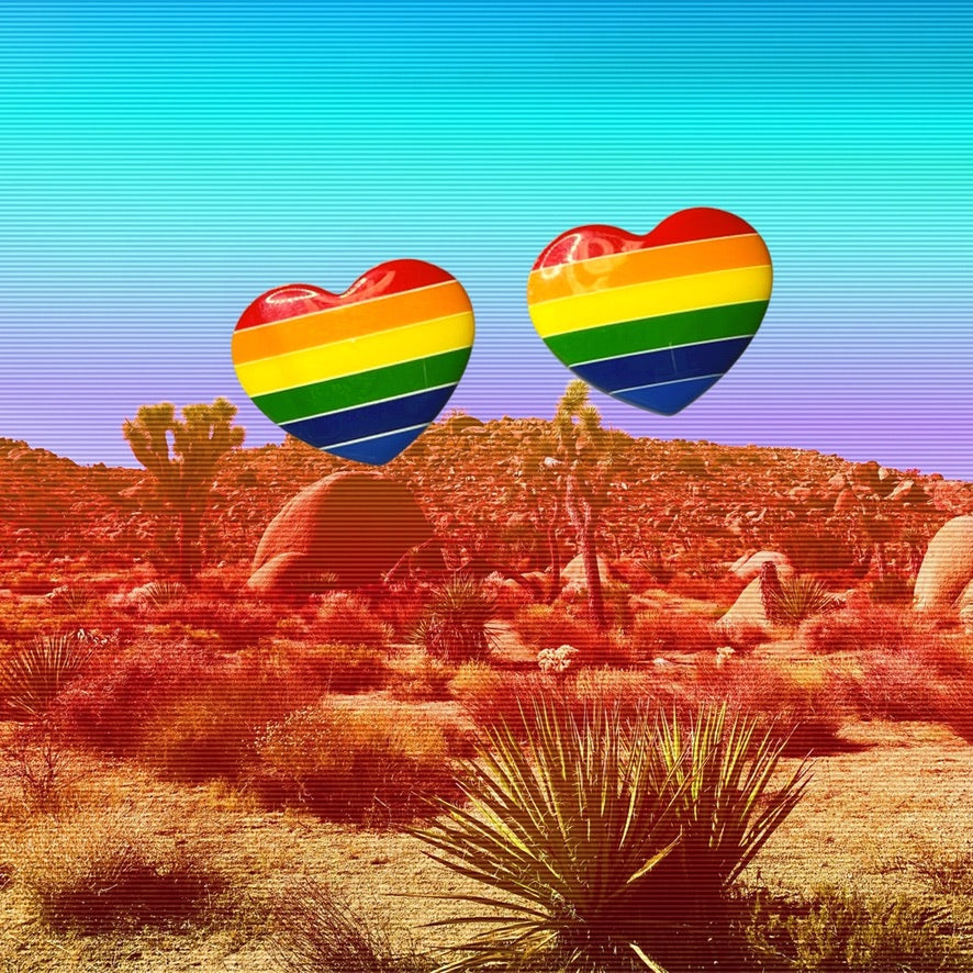 Medium Rainbow Heart Earrings