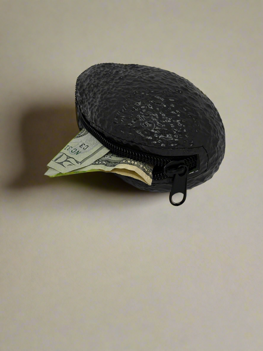 Realistic Avocado Zippered Coin Purse